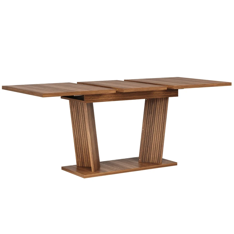 Table de salle à manger extensible bois foncé 120-160cm RUSTICPANEL