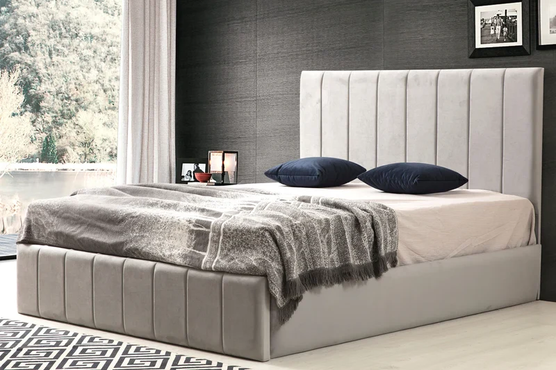 Cadre De Lit NATURA GRIS - Velours