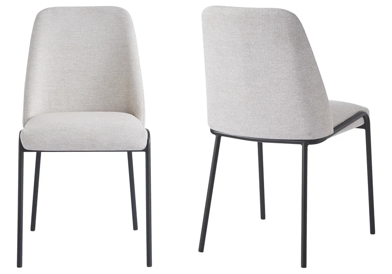 Chaise salle à manger effet lin beige - Malo x4