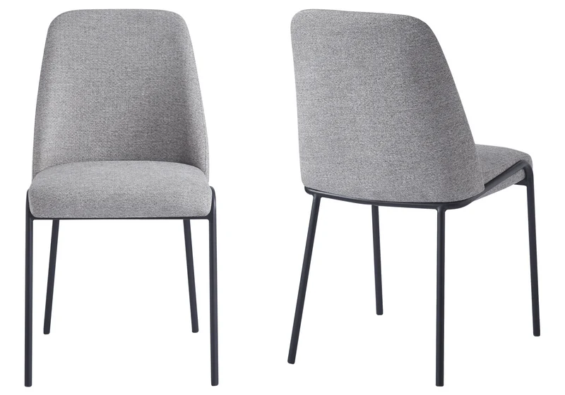 Chaise salle à manger effet lin gris - Malo x4