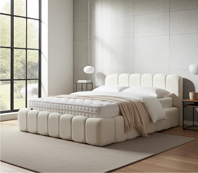 Lit Coffre ALYA BLANC CASSÉ - Chenille