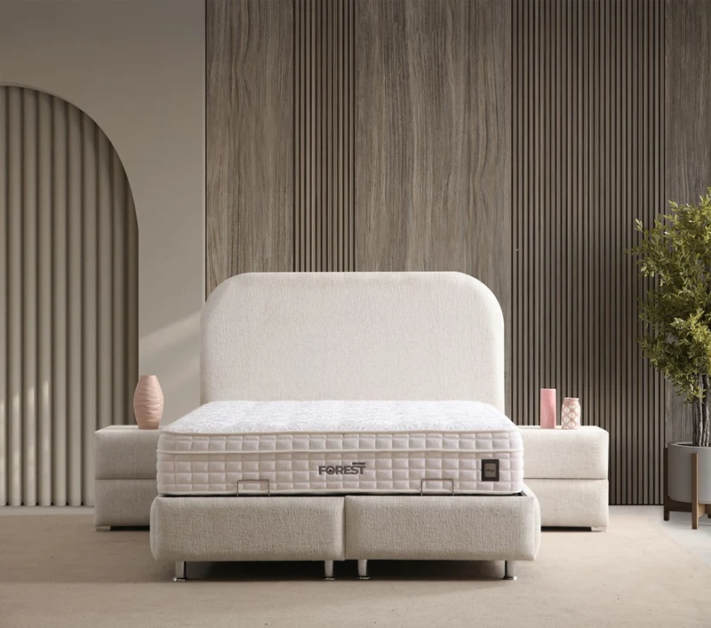 Lit Coffre Jade BLANC CASSÉ - Chenille