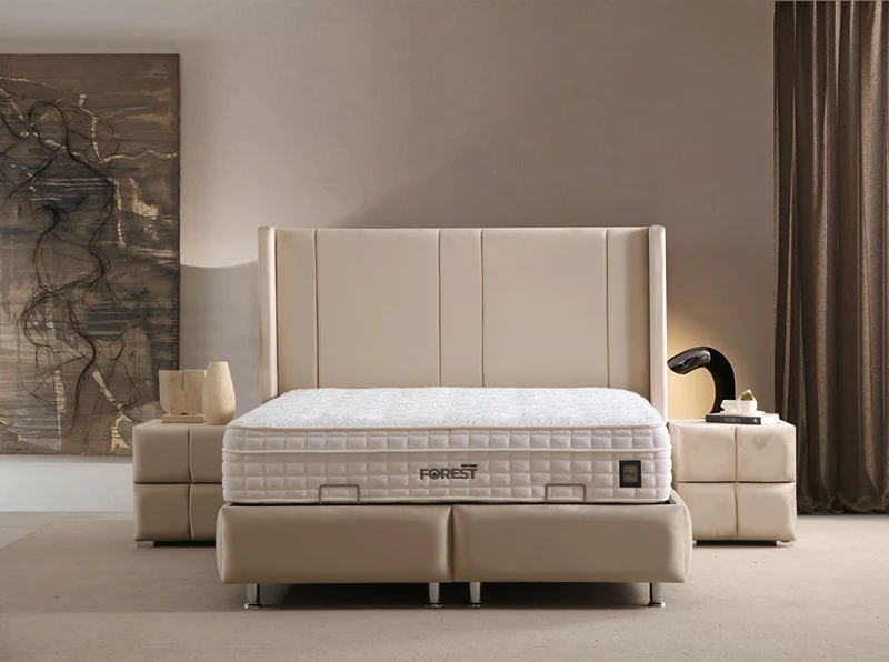 Lit Coffre Silia BEIGE - Velours