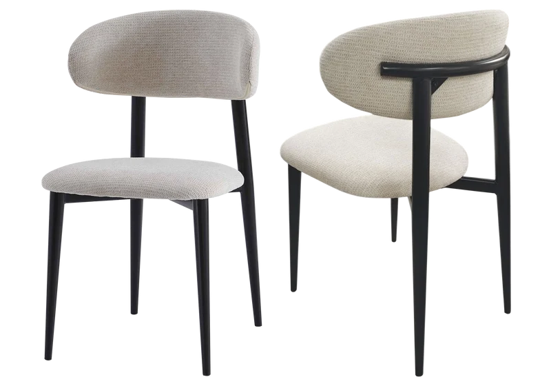 Chaise salle à manger noir beige - Terra x4