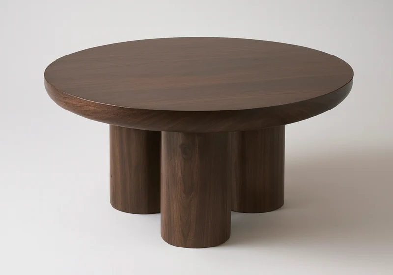 Table basse ronde noyer - Lumia