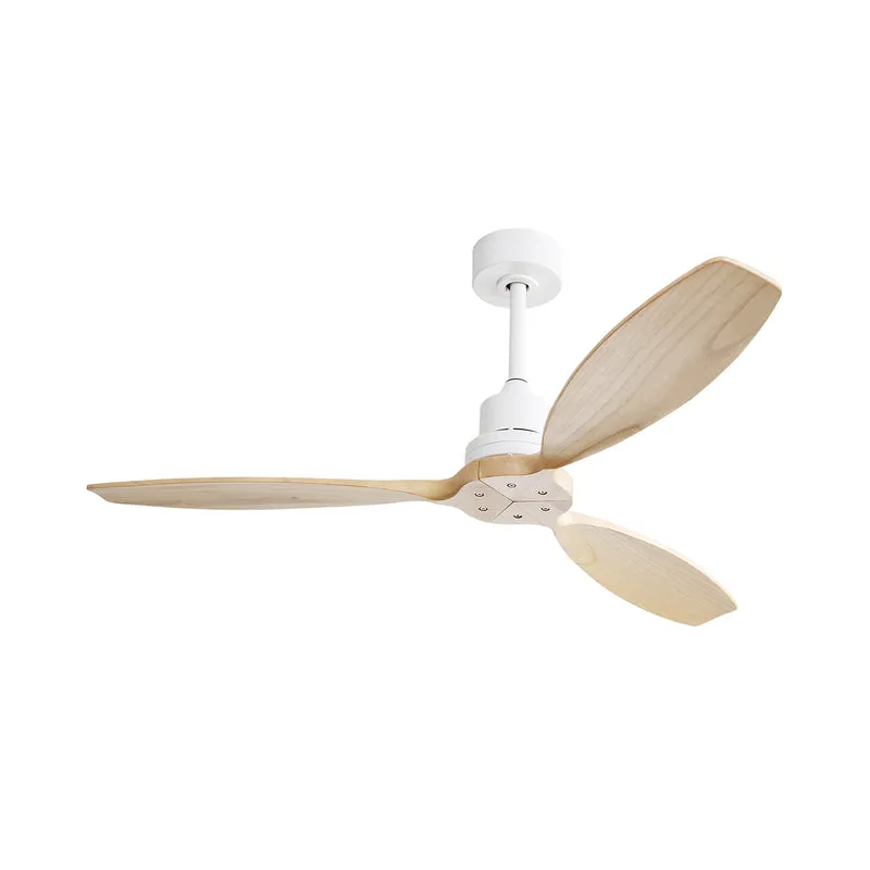 Ventilateur de plafond 132cm bois massif blanc – 6 vitesses, télécommande, sans lumière, réversible été/hiver ITALIAN COPPER ELITE