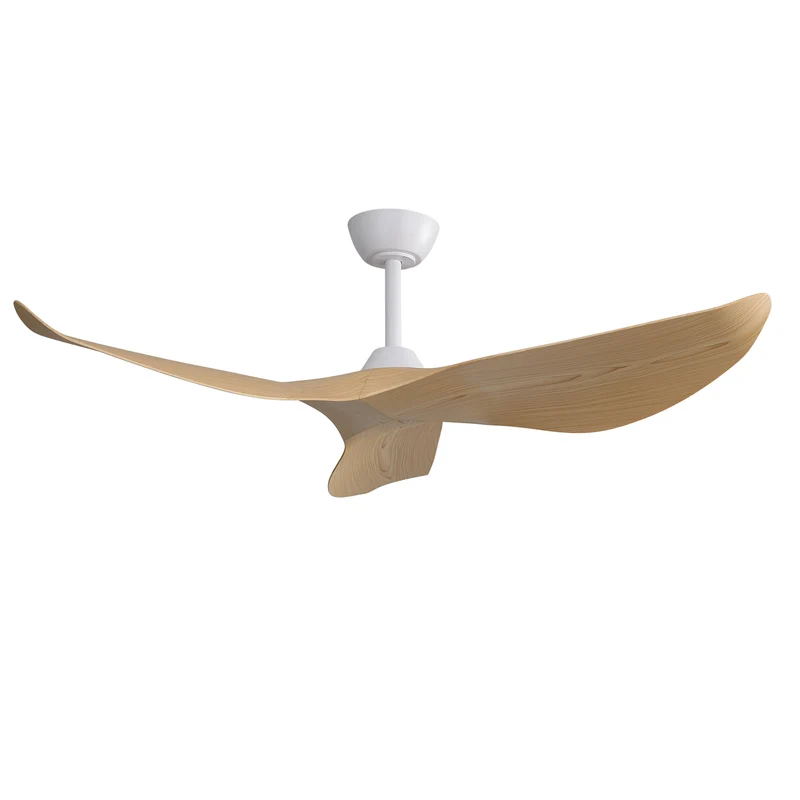 Ventilateur de plafond 96 cm effet bois, moteur DC réversible, 6 vitesses, 3 pales ABS, sans éclairage, 2 hauteurs interchangeables ITALIAN PLASTIC PRO