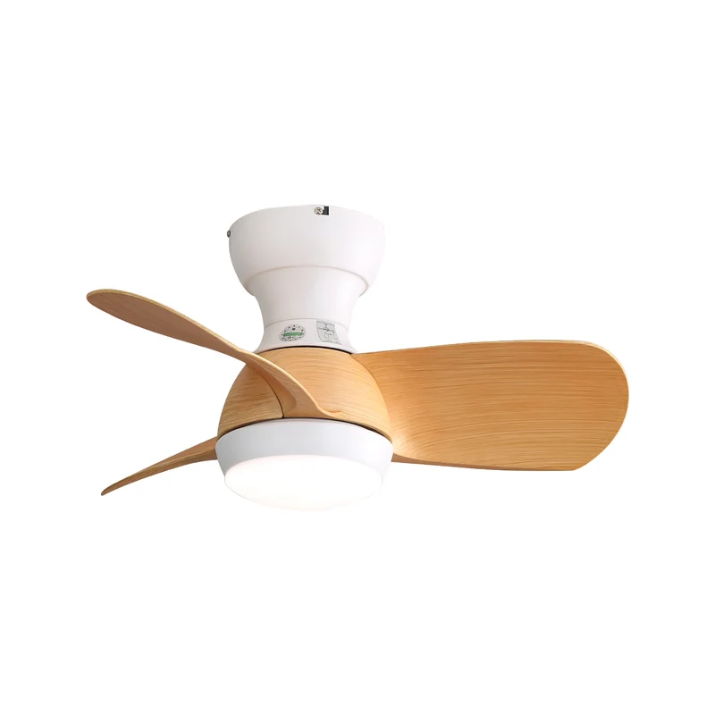 Ventilateur de plafond 58cm effet bois avec lumière LED, 3 pales ABS, télécommande, moteur DC réversible IRON ORGANIZER