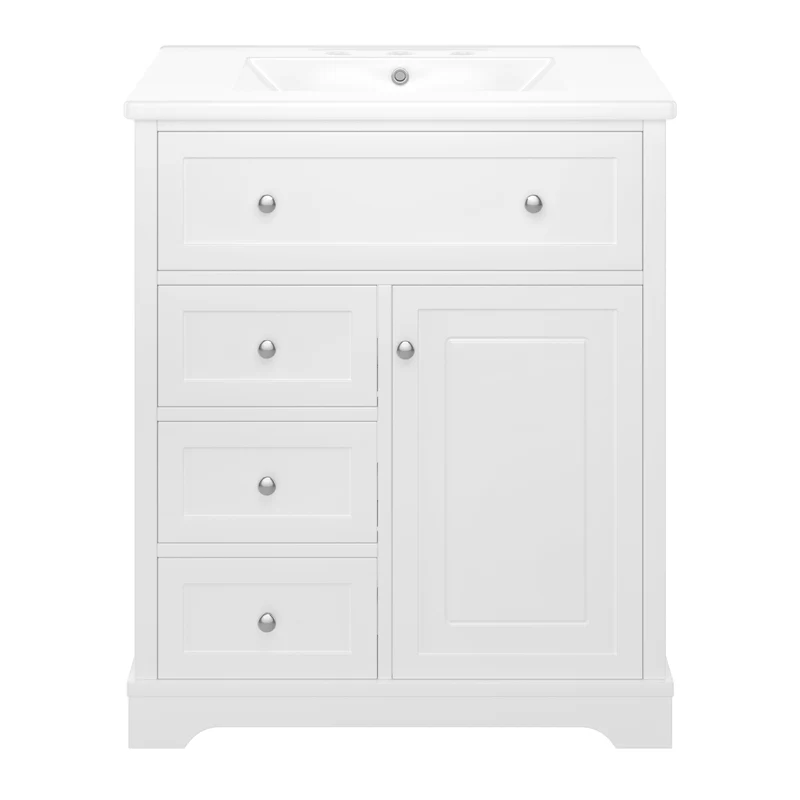 Meuble vasque céramique blanc MDF résistant à l'humidité 76x46x87cm LUXURY ROOM SET