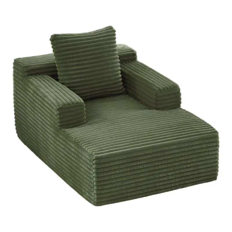 Fauteuil lounge en velours côtelé vert, sans montage MINIMALISTCREDENZASE