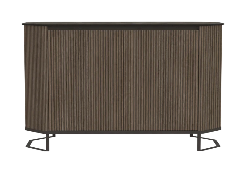 Buffet bas italien bois miel rainuré - Hexagon