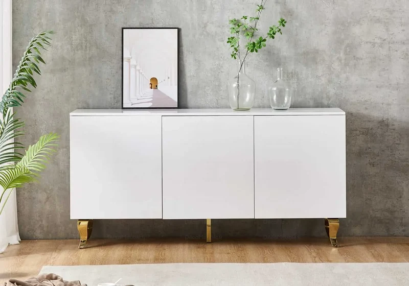 Buffet blanc laqué doré - Axel