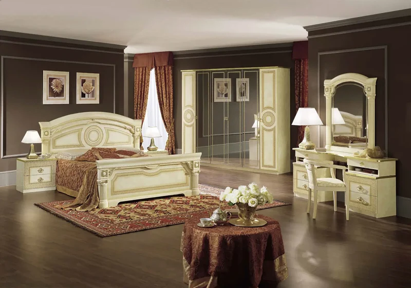Chambre complète baroque ivoire versace – IMPERIA
