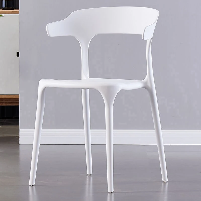 Modern Minimalist Curved PP Dining Chair Backrest Armless For Dining Room