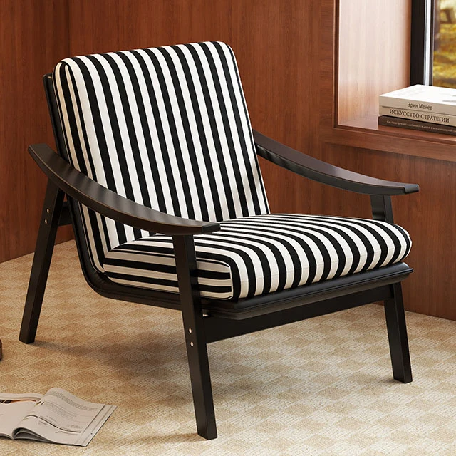 Contemporary Industrial Velvet Iron Cat Scratch Leather Rubberwood Frame Curved Accent Chair Backrest Armrest For Living Room