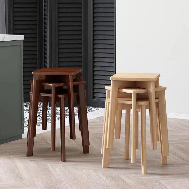 Traditional Chinese Solid Wood Square Chair For Living Room