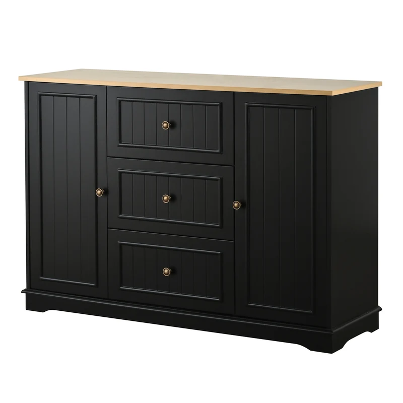 Buffet charme noir 3 tiroirs et 2 portes CASCADEINFIN