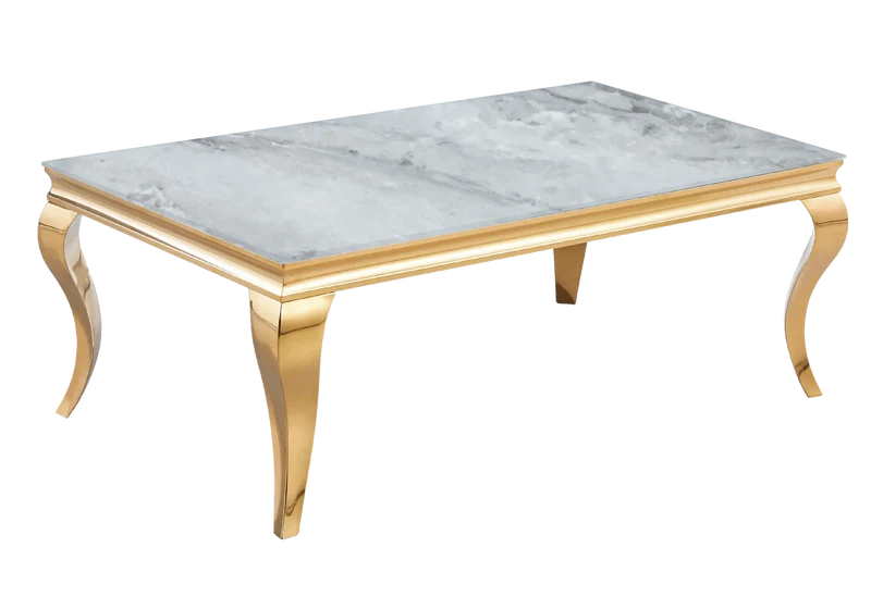 Table basse rectangulaire marbre gris or - Neo