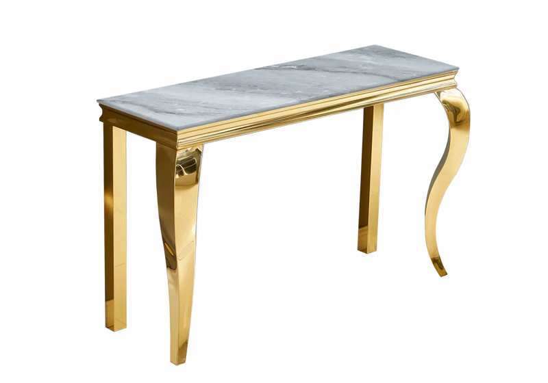 Console d'entrée design marbre gris or - Neo