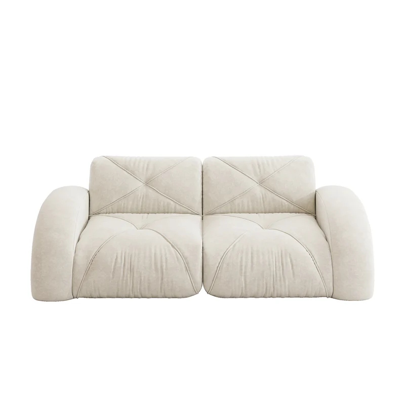 Canapé 2 places tissu chenille écrue design articulé sans montage MOMENTUMCASCDD