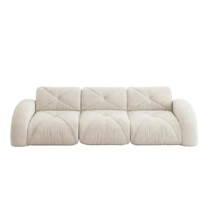 Canapé 3 places en chenille beige design articulé sans montage MOMENTUMMOMENN