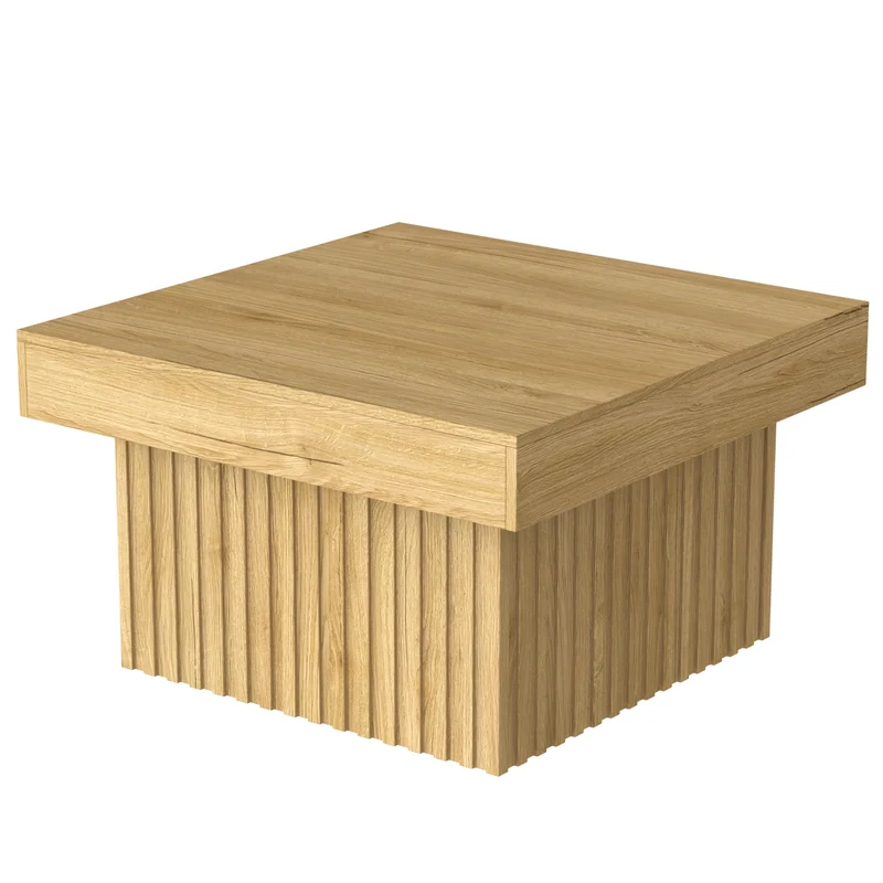 Table basse carré effet bois naturelle 79x79x46cm INFINITEQUAZZ