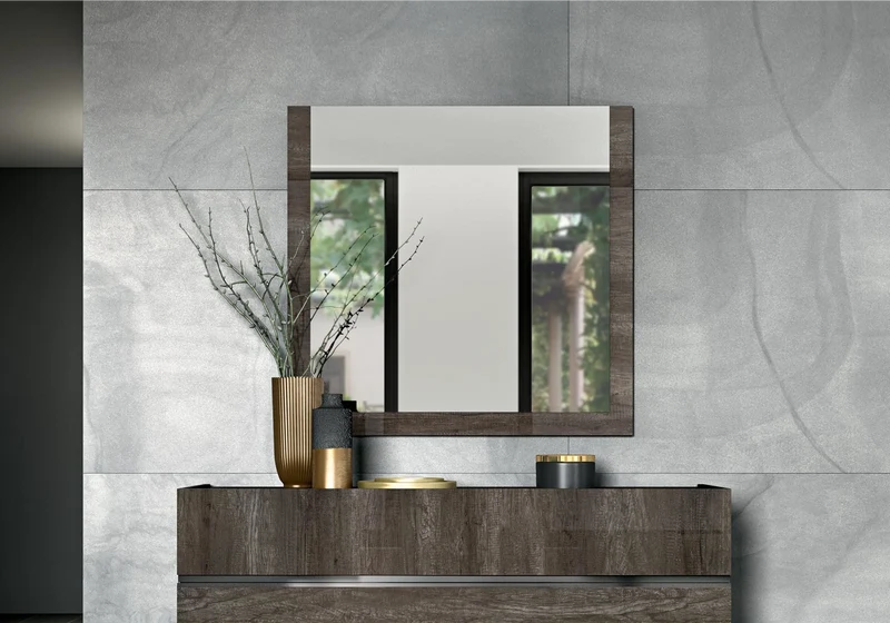 Miroir mural rectangulaire 100 cm chêne naturel - Dea