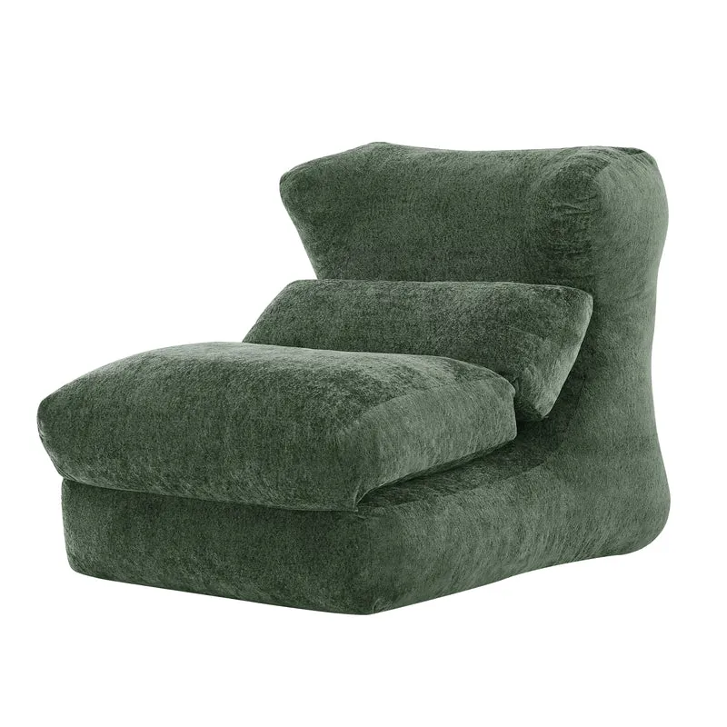 Fauteuil convertible en chenille vert 90x118x86cm NEXUSZORA