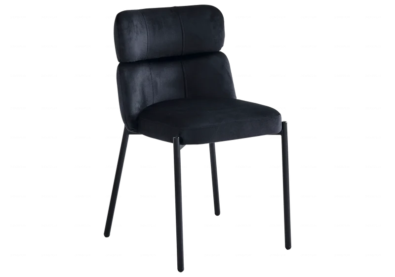 Chaises velours noir pieds noirs - Nora x4