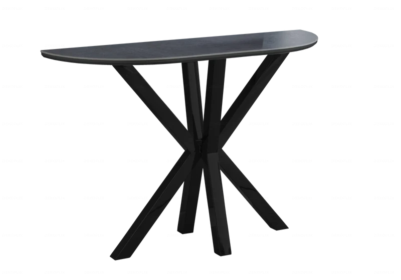 Console demi-lune céramique pierre noir - Otho