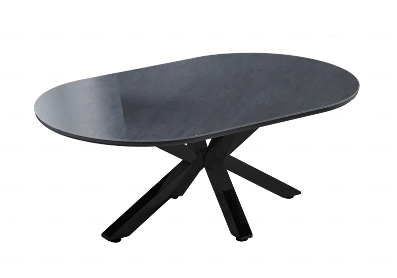 Table basse ovale céramique pierre noir - Otho