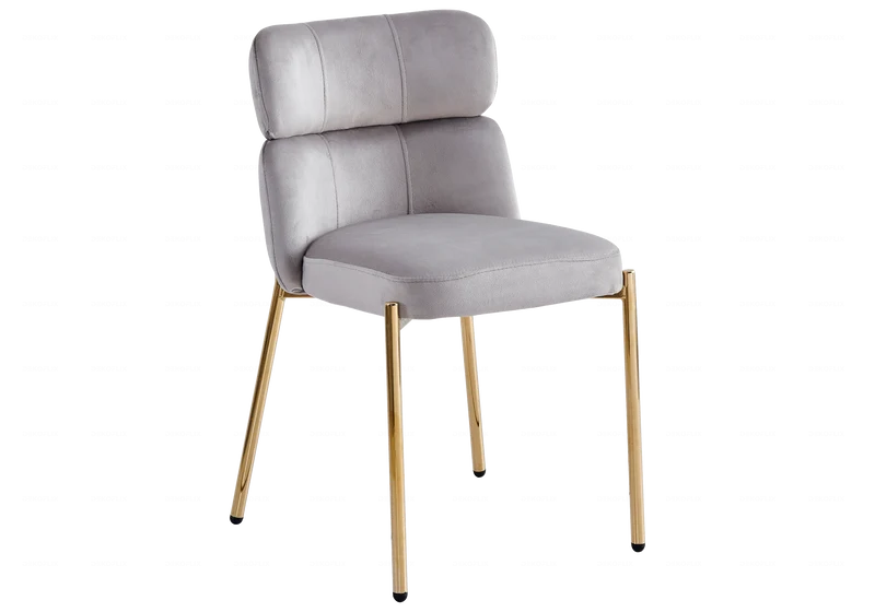Chaises velours taupe pieds dorés - Nora x4