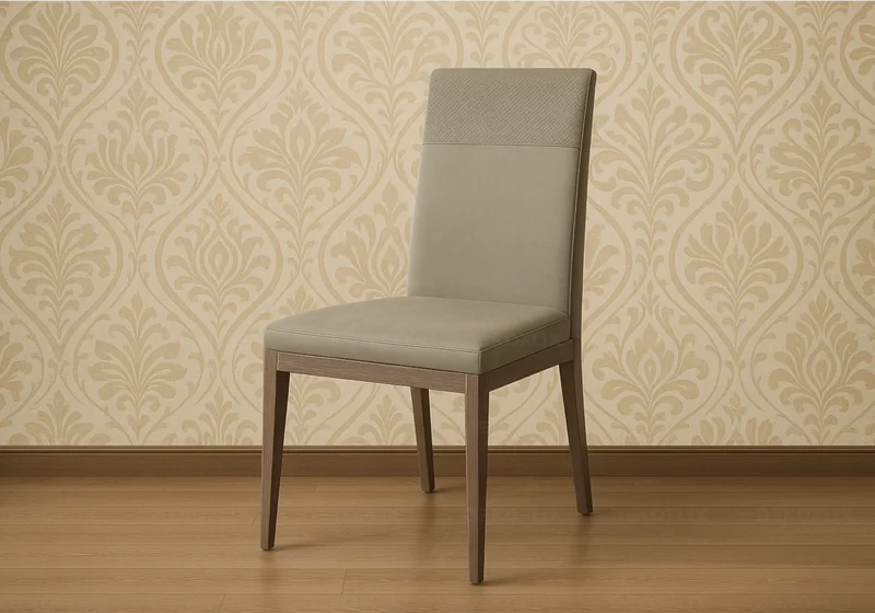 Chaise de salle à manger gravier et pieds orme - Viola