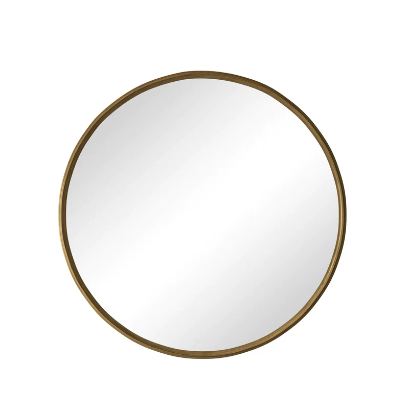 Miroir mural rond avec cadre en métal bronze - Ø 80 cm LUNARTHORN