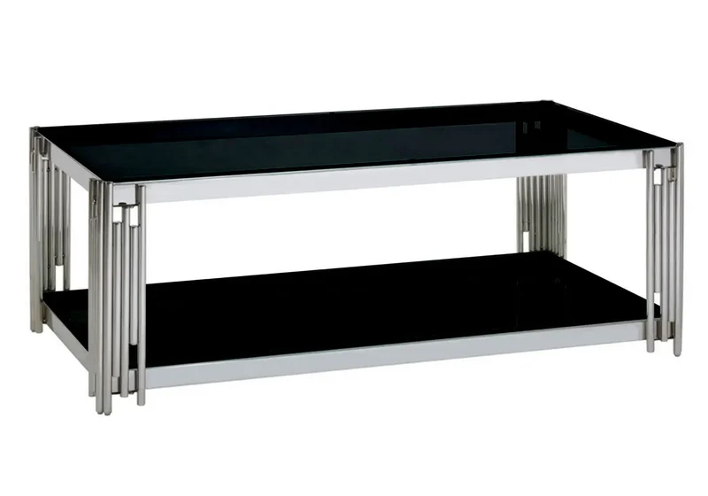 Table basse design chromé noir - Eve