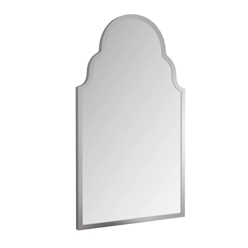 Miroir mural rectangulaire 61x101 cm, cadre en métal argenté, design moderne, idéal pour salle de bain, chambre ou salon IGNIMBDUST