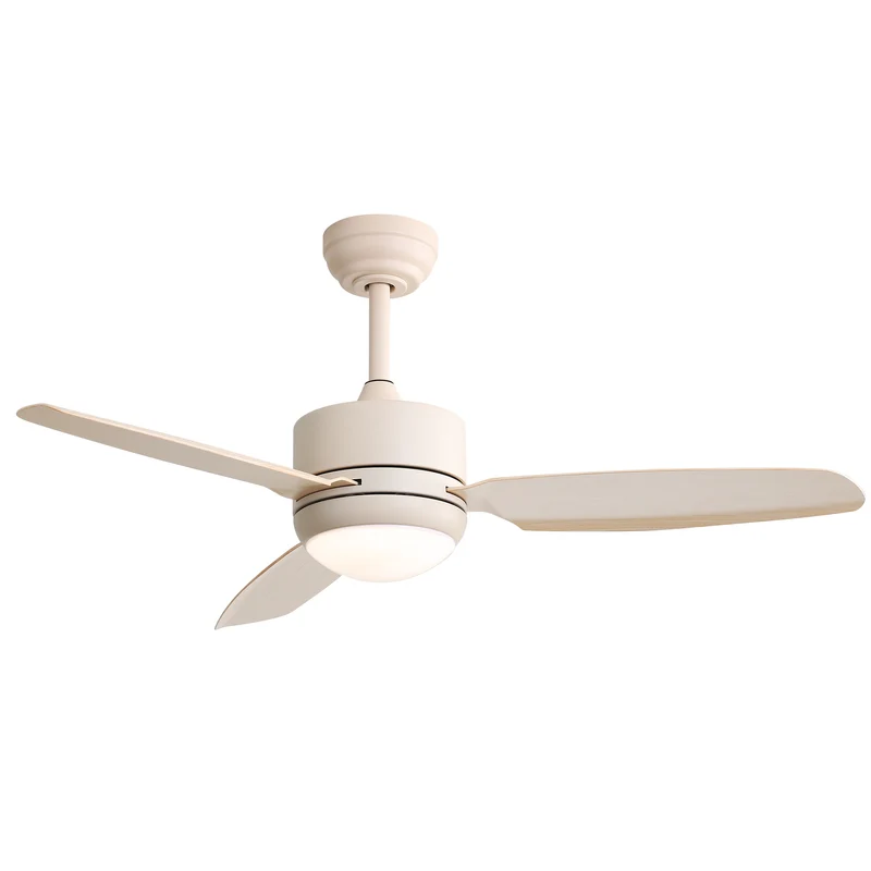 Ventilateur de plafond blanc 46 pouces avec lumière LED, 3 pales ABS, 6 vitesses, moteur DC silencieux, télécommande RIDGEGAZE