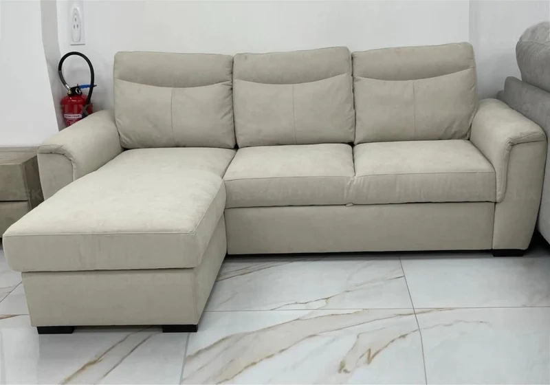 Canapé angle convertible beige - Juba