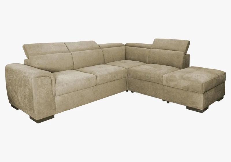 Canapé angle convertible beige - Zeyd