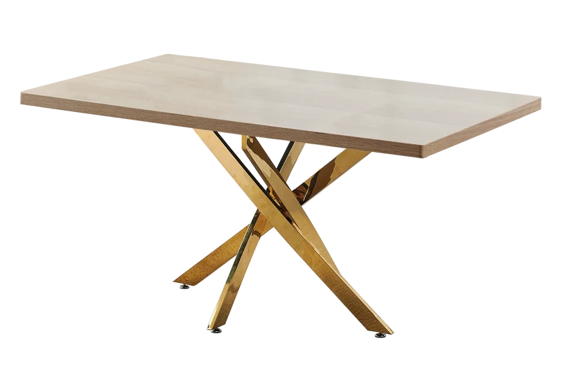 Table à manger dorée bois chêne - Joy