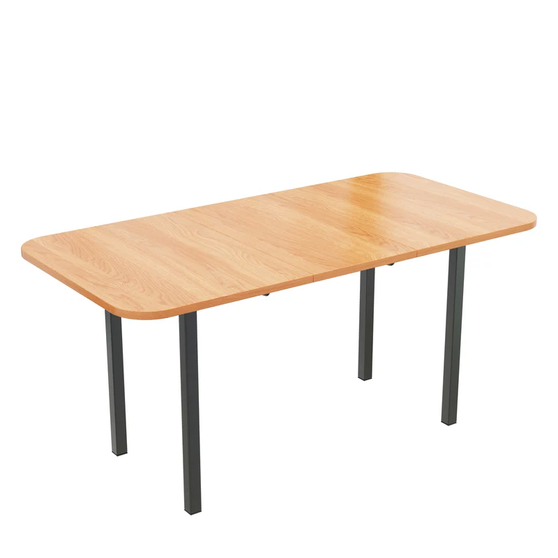 Table de salle à manger extensible effet bois brillante 120-160*80cm VOLKAE