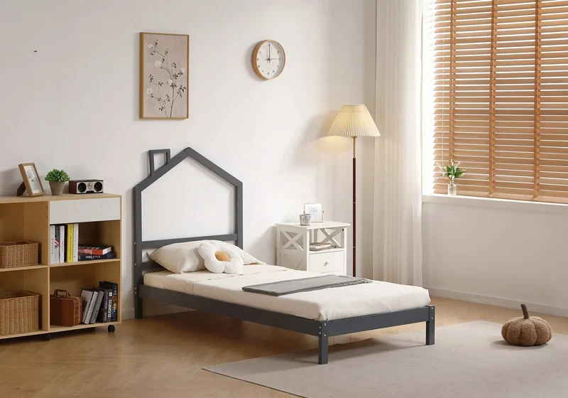 Lit enfant bois gris - Olfa