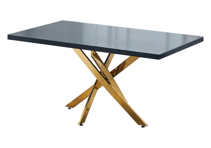 Table à manger dorée bois noir - Joy