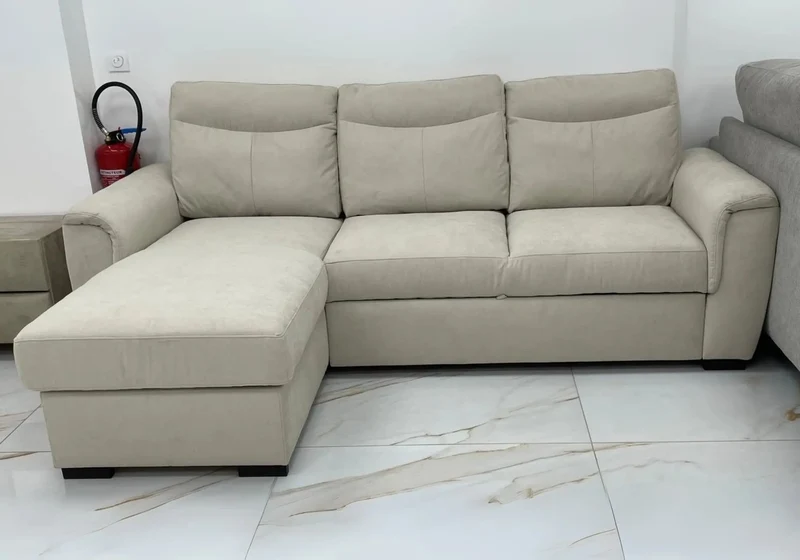Canapé angle convertible beige - Amalfi