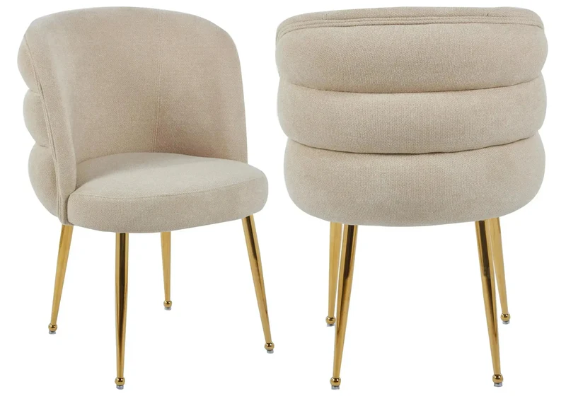 Fauteuils de table en tissu effet lin moka - Liza x2