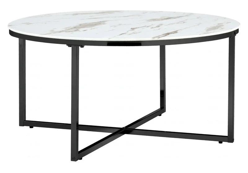 Table basse ronde noire marbre blanc - Gala