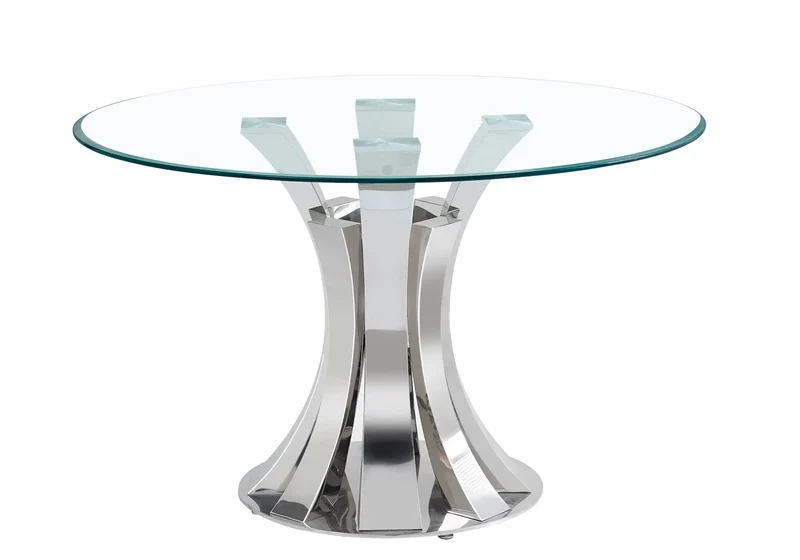 Table à manger chrome transparent - Sidy