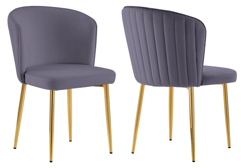Chaise de salle à manger design en velours anthracite - Diva x4