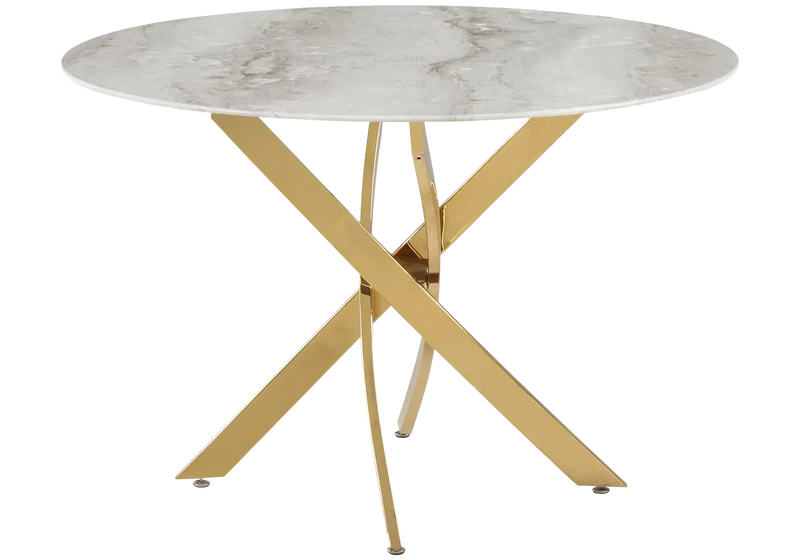 Table ronde dorée marbre gris - Joy