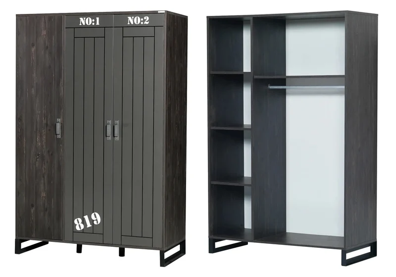 Ensemble complet de chambre moderne anthracite DARK